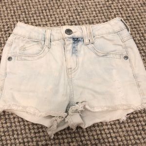 Light wash jean shorts